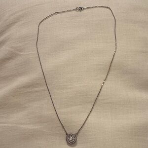 Dazzling Silver Circle Pendant Necklace